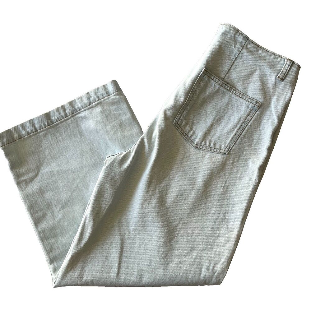 Zara Jeans Womens 8 EU40 Light Blue High Rise Wide Leg Crop Denim Cotton Pockets